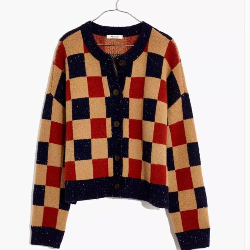 Madewell Colbourne Checkered Cardigan Sweater